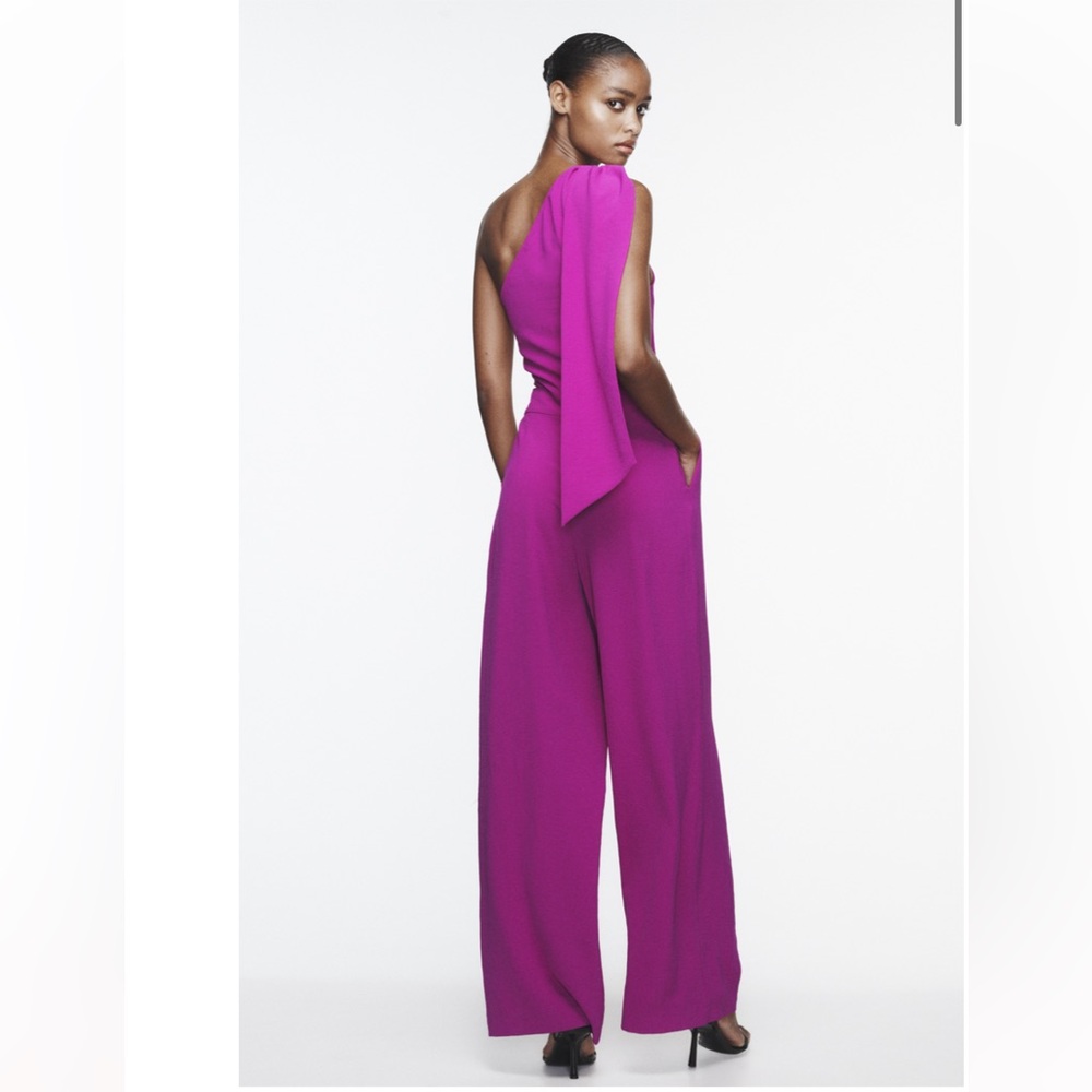 ZARA LONG ASYMMETRIC JUMPSUIT - Picture 6 of 11
